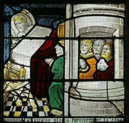 Vetrata raffigurante San Nicola che salva tre prigionieri ingiustamente accusati